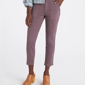 COSMIC BLUE LOVE - High Rise Utility Velvet Stripe Straight Leg Pant Size 12 NWT